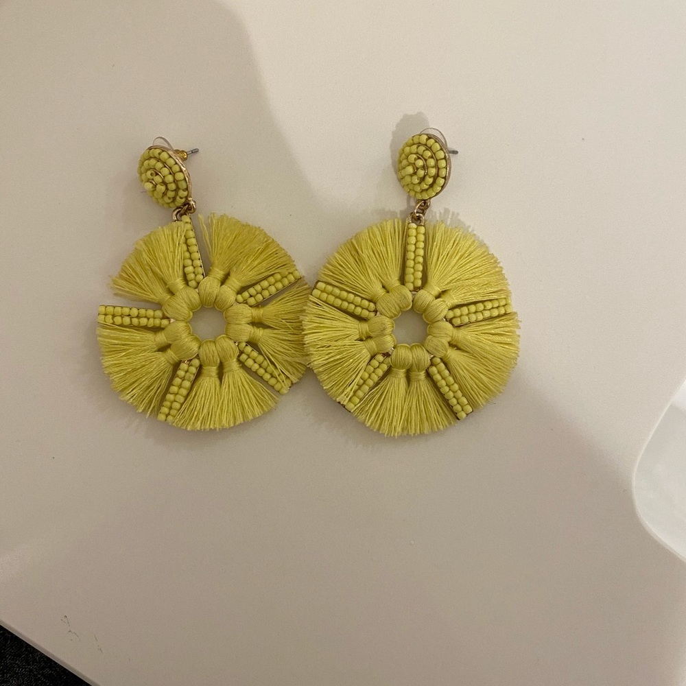 Yellow Statement Earrings - image 1